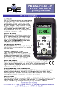Thumbnail of document Manual - 334 4-20 mA Loop Calibrator